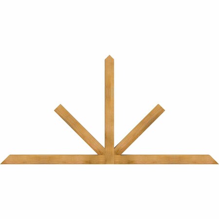 Ekena Millwork Saratoga Rough Sawn Timber Gable Bracket, Western Red Cedar, 96"W x 48"H x 4"D x 4"F, 12/12 Pitch GBW096X48X0404SAR00RWR